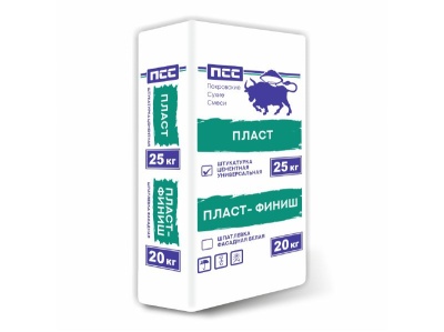 Штукатурка цементо-известковая ПСС Пласт 25кг  (48шт/пал) - фото в Миди Лтд Изображение товара Штукатурка цементо-известковая ПСС Пласт 25кг  (48шт/пал) в Миди Лтд