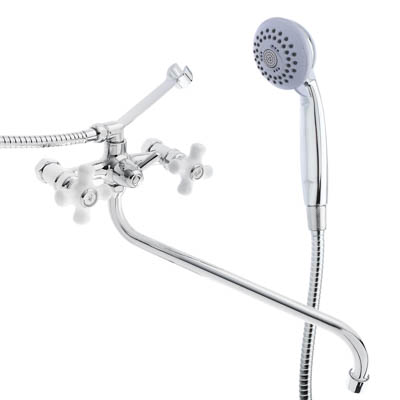 Смеситель для ванны с круглым изливом с душ набором латунь RAIN Венера - фото в Миди Лтд Изображение товара Смеситель для ванны с круглым изливом с душ набором латунь RAIN Венера в Миди Лтд