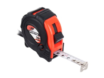 Рулетка  3м*16мм РОКОТ с обрезиненным корпусом, 3 фиксатора (12шт/уп)(120шт/кор) - фото в Миди Лтд Изображение товара Рулетка  3м*16мм РОКОТ с обрезиненным корпусом, 3 фиксатора (12шт/уп)(120шт/кор) в Миди Лтд