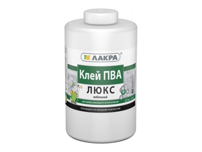 Изображение товара Клей ПВА Лакра мебельный ЛЮКС 2,3кг  (6шт/уп, 216шт/пал) в Миди Лтд