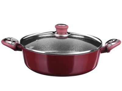 Изображение товара Сотейник литой SATOSHI Ла Мери 4,3л 28*8см с крышкой антиприг покрытие мрамор индукция в Миди Лтд