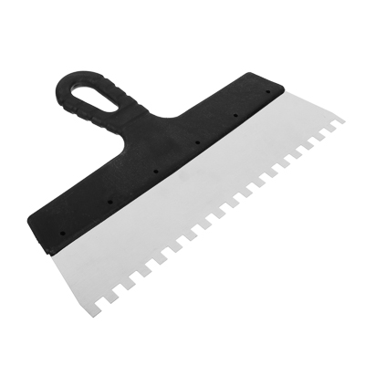 Изображение товара Шпатель метал.(нерж) пласт. ручка 300 мм зуб 8мм РОКОТ   Х в Миди Лтд