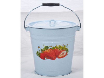 Изображение товара Ведро эмаль белый гранит 12л Сочная клубника С-1224/4Рб (4шт/уп) в Миди Лтд