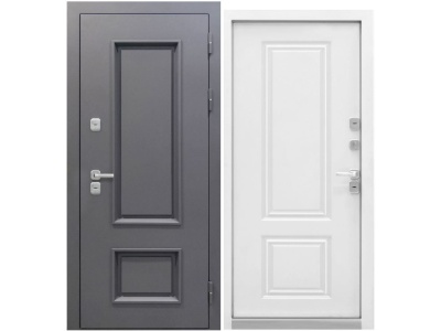 Изображение товара Дверь металлическая 860 правая Luxor Termo 2 Букле антрацит/Эмалит белый терморазрыв (ручка,  в Миди Лтд