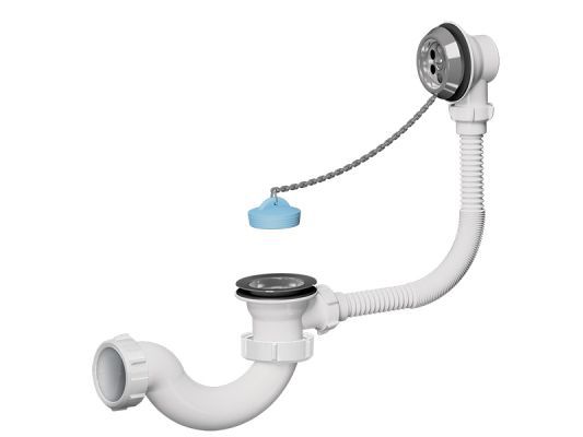 Изображение товара Сифон для ванны Акватер с выпуском и переливом 1 1/2 V110 в Миди Лтд