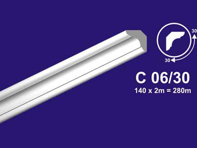 Изображение товара Экструдированный плинтус 30*30*2м  С06/30 (уп-140шт) в Миди Лтд