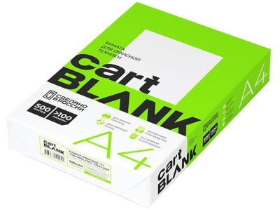 Бумага д/оф. техники  Cartblank А4 100 г/м белизна 96% 500л (5шт/уп) (60уп/пал) - фото в Миди Лтд Изображение товара Бумага д/оф. техники  Cartblank А4 100 г/м белизна 96% 500л (5шт/уп) (60уп/пал) в Миди Лтд