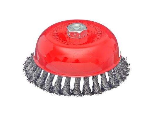 Щетка металл. ЕРМАК для УШМ 150мм/М14 крученая чашка (20шт/кор) - фото в Миди Лтд Изображение товара Щетка металл. ЕРМАК для УШМ 150мм/М14 крученая чашка (20шт/кор) в Миди Лтд