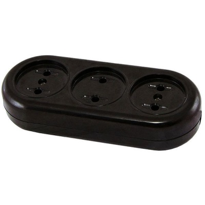 Колодка розеточная 3 гнезда 2P Ретро карболит 16А 250В TDM - фото в Миди Лтд Изображение товара Колодка розеточная 3 гнезда 2P Ретро карболит 16А 250В TDM в Миди Лтд