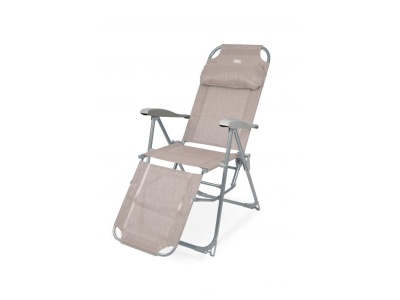 Кресло-шезлонг с подножкой NIKA 820x590x1160 песочное - фото в Миди Лтд Изображение товара Кресло-шезлонг с подножкой NIKA 820x590x1160 песочное в Миди Лтд