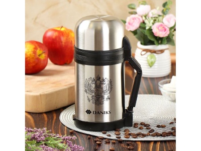 Изображение товара Термос нерж сталь 1л (SL-100GX) широкая горловина Daniks Серебристый (12шт/уп) в Миди Лтд