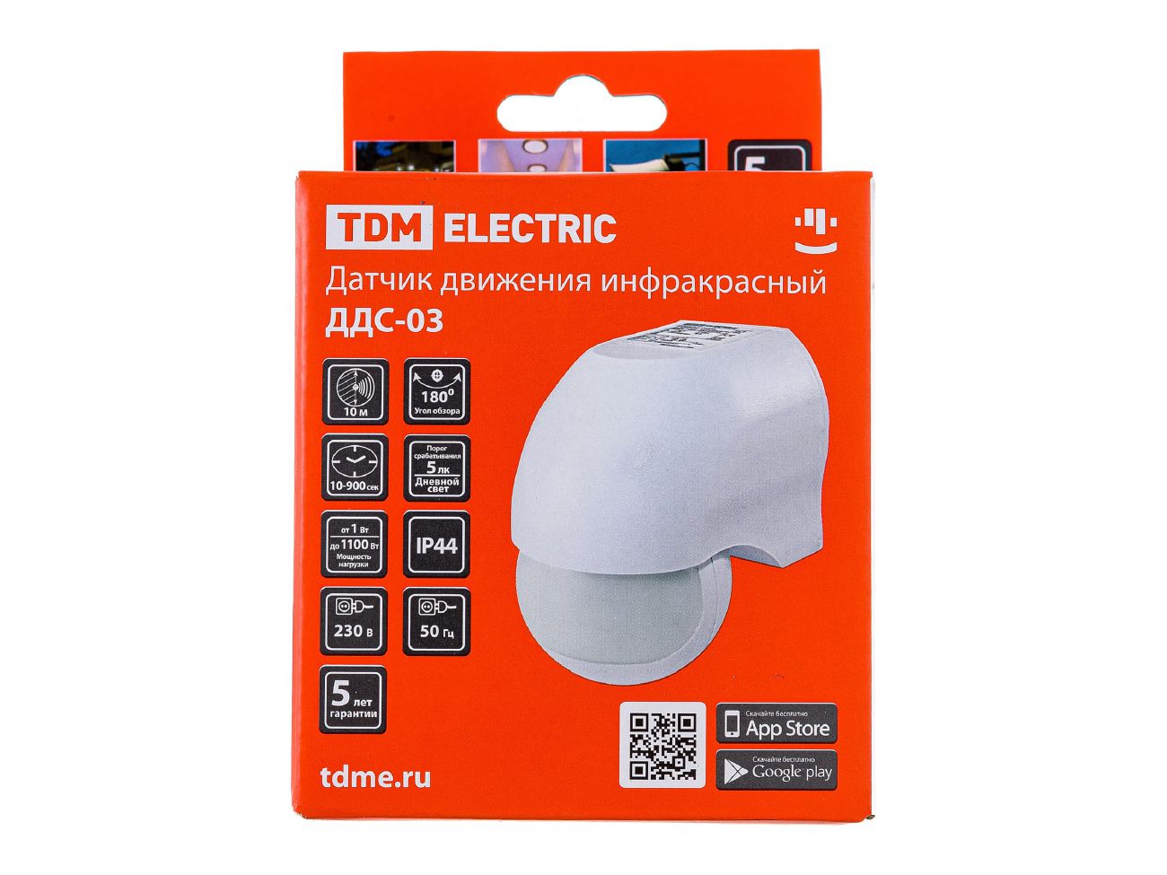 Изображение товара Датчик движения настенный ДДС-03 1100Bт 5-720с 10м 5+Лк IP44 TDM в Миди Лтд