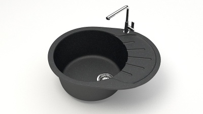 Мойка матовая Карельский Камень Teylor 10/Q4 (575*440мм) черная - фото в Миди Лтд Изображение товара Мойка матовая Карельский Камень Teylor 10/Q4 (575*440мм) черная в Миди Лтд