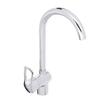 Смеситель для кухни высокий излив,картридж 40мм,латунь хром RAIN Атриа - фото в Миди Лтд Изображение товара Смеситель для кухни высокий излив,картридж 40мм,латунь хром RAIN Атриа в Миди Лтд