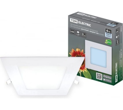 Светильник светодиодный СВО Даунлайт 6Вт 4000К ультратонкий встраиваемый TDM - фото в Миди Лтд Изображение товара Светильник светодиодный СВО Даунлайт 6Вт 4000К ультратонкий встраиваемый TDM в Миди Лтд