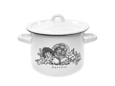 Изображение товара Кастрюля эмаль белая 2,4л Harvest Р-16102Бч/4Бл (4шт/уп) Х в Миди Лтд