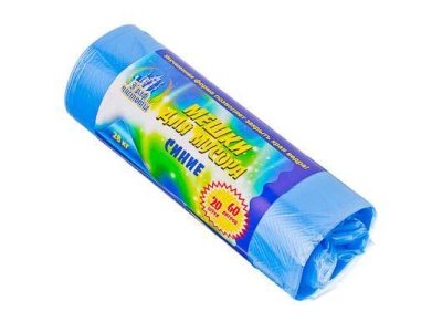 Изображение товара Мешки для мусора  60л, 20шт 10 микрон синие (40шт/кор) в Миди Лтд