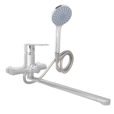 Смеситель для ванны СоюзКран с душем прямой излив однорычажный 35см SK08-P136 хром - фото в Миди Лтд Изображение товара Смеситель для ванны СоюзКран с душем прямой излив однорычажный 35см SK08-P136 хром в Миди Лтд