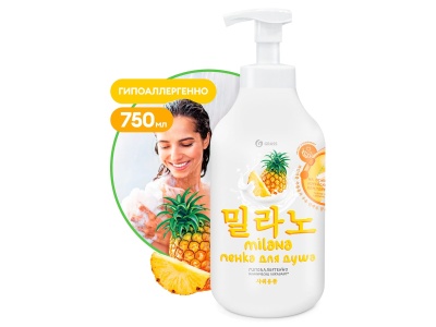 Пенка для душа Milana с экстрактом ананаса и молочными протеинами 750мл (8шт/уп) - фото в Миди Лтд Изображение товара Пенка для душа Milana с экстрактом ананаса и молочными протеинами 750мл (8шт/уп) в Миди Лтд