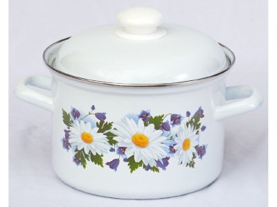 Кастрюля эмаль белая 3,0л Ромашковое поле С-1612АП2/4 (4шт/уп) Х - фото в Миди Лтд Изображение товара Кастрюля эмаль белая 3,0л Ромашковое поле С-1612АП2/4 (4шт/уп) Х в Миди Лтд