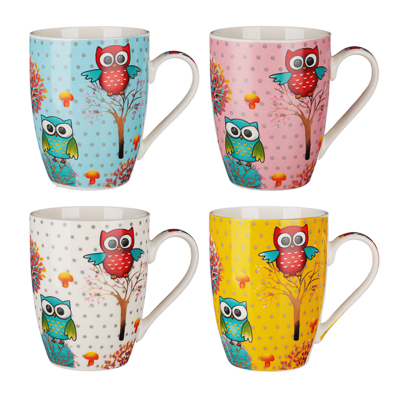 Кружка для чая 350мл Совята фарфор (48шт/кор) - фото в Миди Лтд Изображение товара Кружка для чая 350мл Совята фарфор (48шт/кор) в Миди Лтд