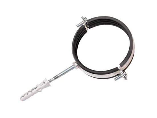 Хомут оцинкованный с резиновым уплотнением 1/2" 20-24 (шпилька М8*80 и дюбель) (300 шт/уп) - фото в Миди Лтд Изображение товара Хомут оцинкованный с резиновым уплотнением 1/2" 20-24 (шпилька М8*80 и дюбель) (300 шт/уп) в Миди Лтд