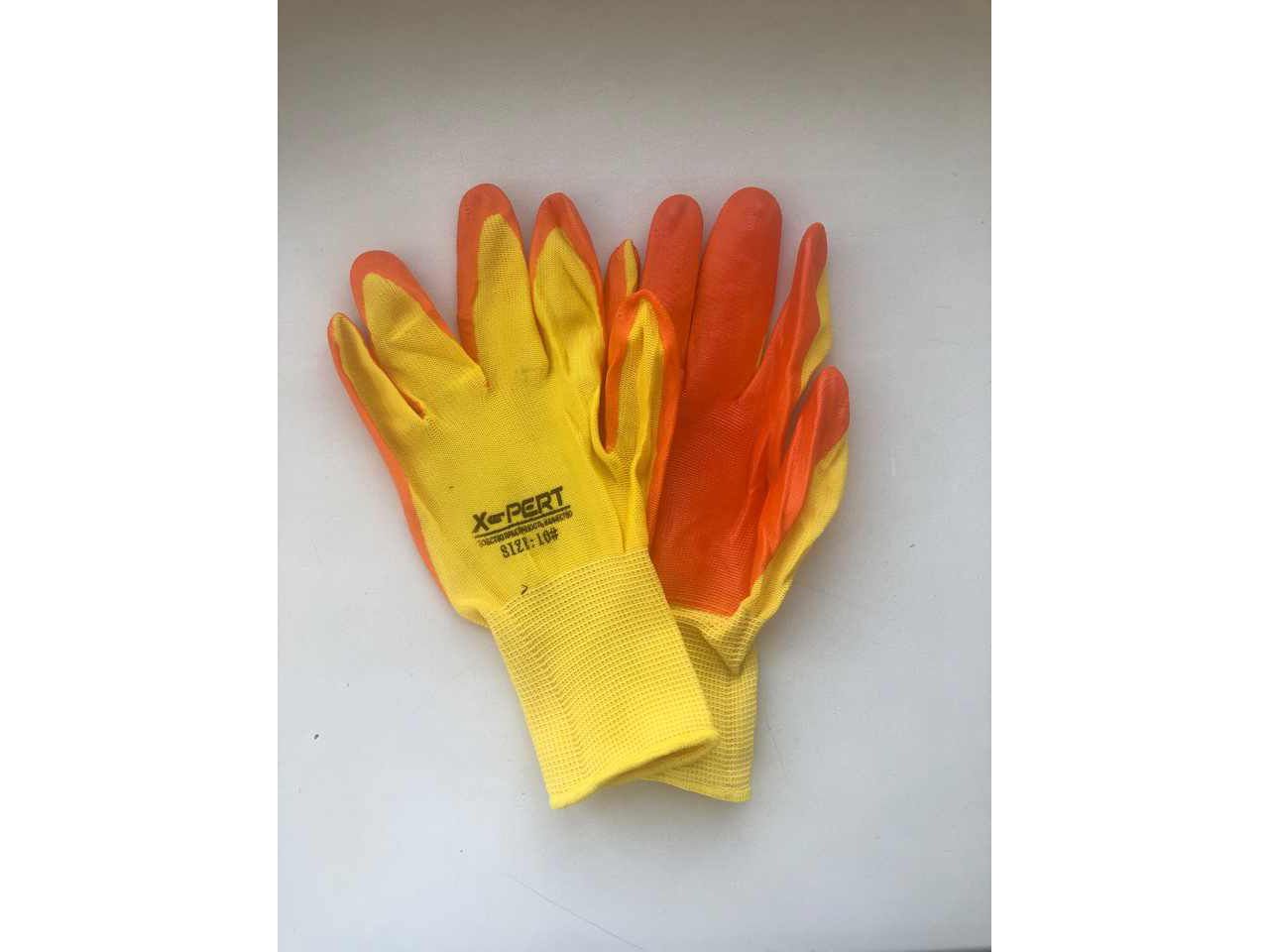 Перчатки нейлоновые Желтые с оранжевым латексным покрытием (уп-12шт) - фото в Миди Лтд Изображение товара Перчатки нейлоновые Желтые с оранжевым латексным покрытием (уп-12шт) в Миди Лтд