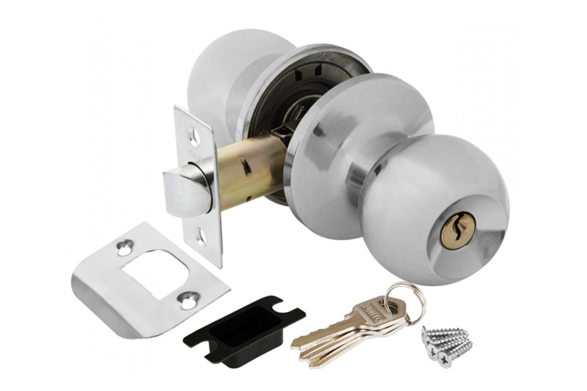 Замок шар Хром с ключом,фиксатором PUNTO 6072 СР-Е - фото в Миди Лтд Изображение товара Замок шар Хром с ключом,фиксатором PUNTO 6072 СР-Е в Миди Лтд