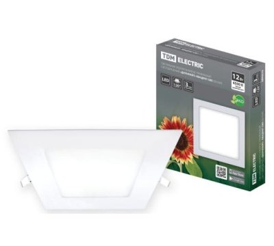 Изображение товара Светильник светодиодный СВО Даунлайт 12Вт 6500К ультратонкий встраиваемый TDM в Миди Лтд