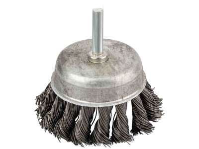 Корщетка чашечная со шпилькой стальная витая проволока 75мм - фото в Миди Лтд Изображение товара Корщетка чашечная со шпилькой стальная витая проволока 75мм в Миди Лтд
