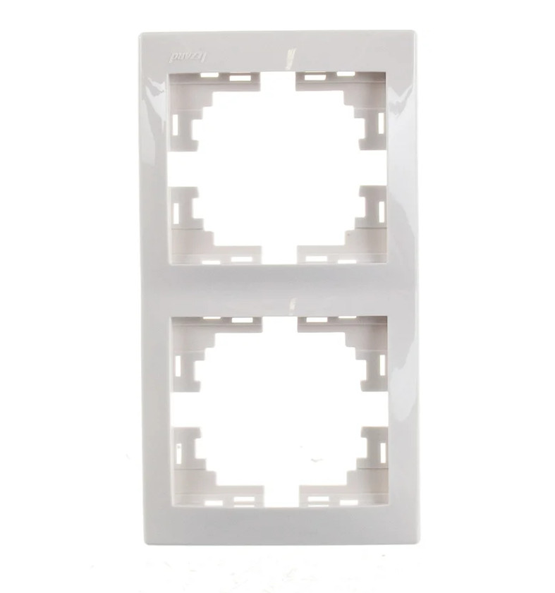 Рамка 2-ая LEZARD Мира вертикальная б/вставок белая - фото в Миди Лтд Изображение товара Рамка 2-ая LEZARD Мира вертикальная б/вставок белая в Миди Лтд