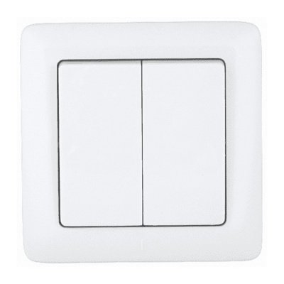 Выключатель 2кл. СП (250В,6А) белый Хит (96шт/уп) - фото в Миди Лтд Изображение товара Выключатель 2кл. СП (250В,6А) белый Хит (96шт/уп) в Миди Лтд