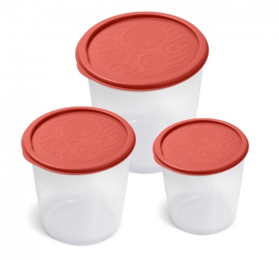 Набор контейнеров круглых многофункциональных высоких 3шт (12шт/уп) - фото в Миди Лтд Изображение товара Набор контейнеров круглых многофункциональных высоких 3шт (12шт/уп) в Миди Лтд