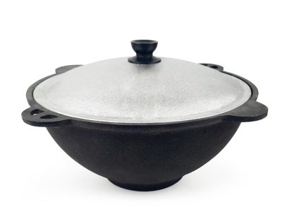 Изображение товара Казан чугун 16л 44см плоское дно толщина стенки 5мм толщина дна 5.5мм в Миди Лтд