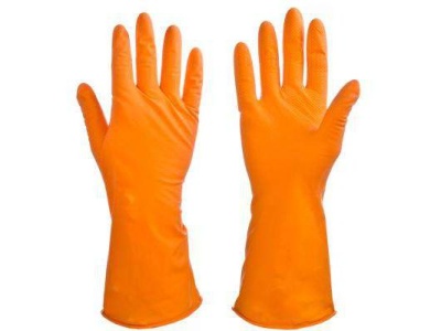 Перчатки резиновые спец. для уборки оранжевые S VETTA - фото в Миди Лтд Изображение товара Перчатки резиновые спец. для уборки оранжевые S VETTA в Миди Лтд