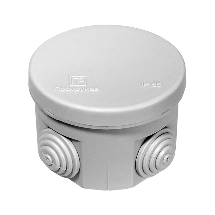 Изображение товара Коробка распаячная 40-0110 для ОП, 80х50 мм, IP55, безгалогенная (HF), серый. в Миди Лтд