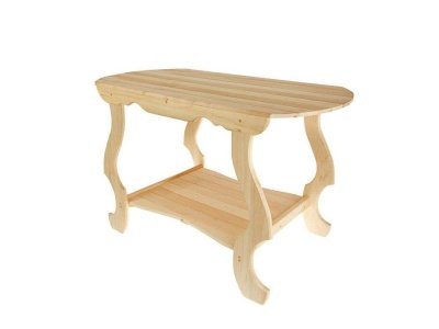 Изображение товара Стол с фигурными ножками и полкой  1200*630*730мм в Миди Лтд