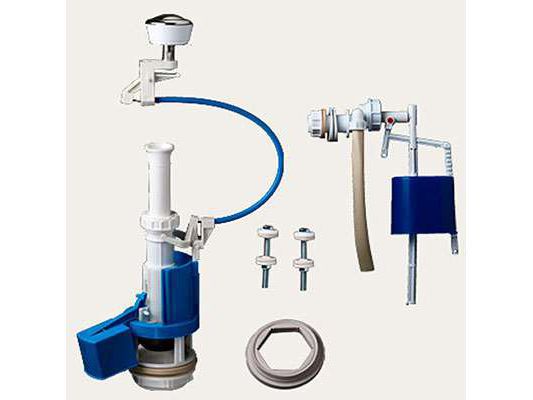 Изображение товара Арматура для бачка кнопочная/тросик/боковой подвод/метал кнопка (25шт) в Миди Лтд