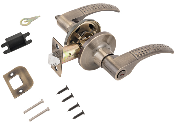 Замок ручка Бронза с фиксатором 8510 ВК АВ (20шт/уп) - фото в Миди Лтд Изображение товара Замок ручка Бронза с фиксатором 8510 ВК АВ (20шт/уп) в Миди Лтд