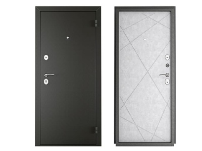 Дверь металлическая 960 правая 66мм ТИТАН диагональ Бетон снежный антик серебро - фото в Миди Лтд Изображение товара Дверь металлическая 960 правая 66мм ТИТАН диагональ Бетон снежный антик серебро в Миди Лтд