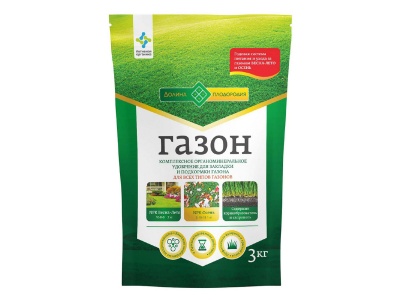 Комплексное удобрение Долина плодородия для газона 3кг (8шт/уп) - фото в Миди Лтд Изображение товара Комплексное удобрение Долина плодородия для газона 3кг (8шт/уп) в Миди Лтд