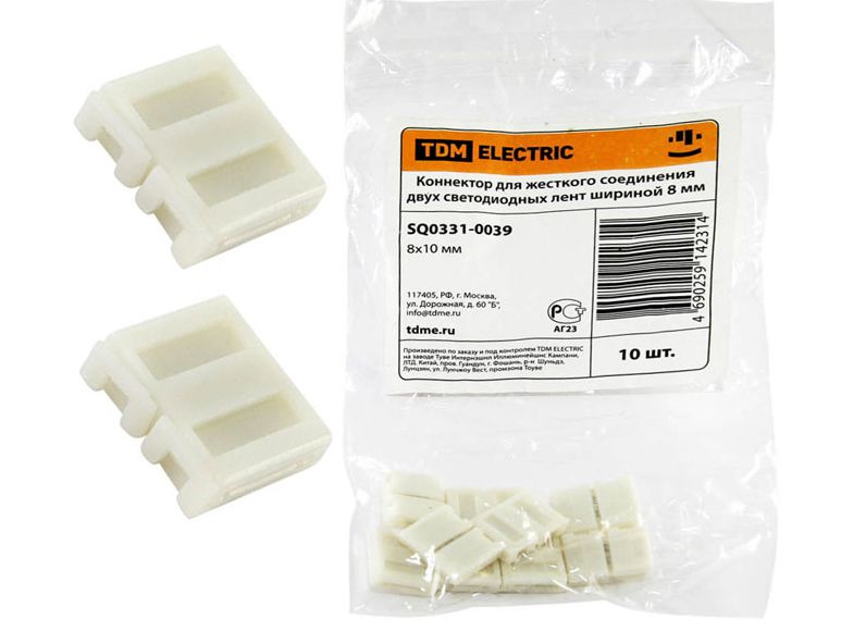 Изображение товара Коннектор для жесткого соединения светодиодных лент 8мм TDM в Миди Лтд