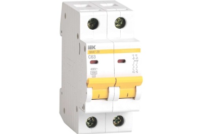 Автоматический выключатель ВА47-29 2Р 63А 4,5кА х-ка С ИЭК - фото в Миди Лтд Изображение товара Автоматический выключатель ВА47-29 2Р 63А 4,5кА х-ка С ИЭК в Миди Лтд