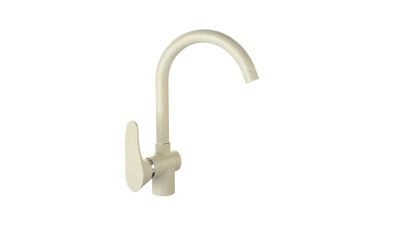 Смеситель д/гранитной мойки KM005/Q2 (бежевый) высокий излив - фото в Миди Лтд Изображение товара Смеситель д/гранитной мойки KM005/Q2 (бежевый) высокий излив в Миди Лтд