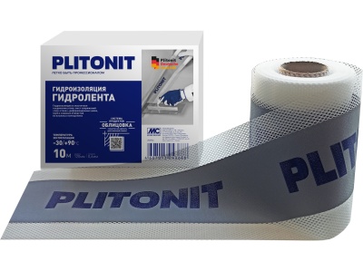 Лента гидроизоляционная PLITONIT ГидроЛента 10м*120мм (500шт/пал) - фото в Миди Лтд Изображение товара Лента гидроизоляционная PLITONIT ГидроЛента 10м*120мм (500шт/пал) в Миди Лтд
