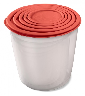 Набор контейнеров круглых многофункциональных высоких 5шт (6шт/уп) - фото в Миди Лтд Изображение товара Набор контейнеров круглых многофункциональных высоких 5шт (6шт/уп) в Миди Лтд