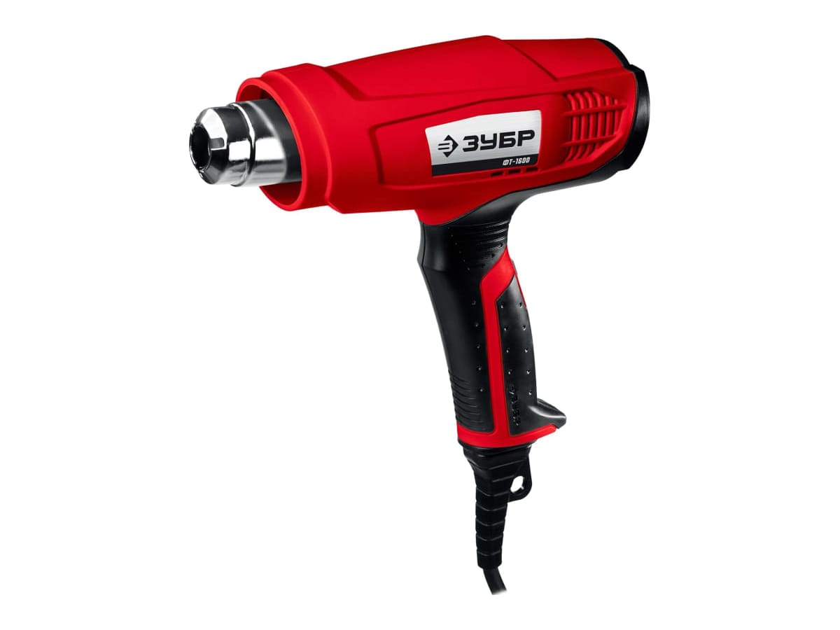 Фен технический ЗУБР ФТ-1600 3 насадки 1600Вт 550л/мин коробка - фото в Миди Лтд Изображение товара Фен технический ЗУБР ФТ-1600 3 насадки 1600Вт 550л/мин коробка в Миди Лтд