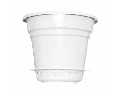 Изображение товара Кашпо с поддоном 3,0л белое (35шт/уп) в Миди Лтд
