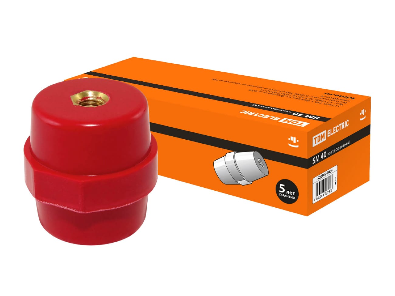 Изображение товара Изолятор силовой SM40 H40*D40*M8мм TDM (10шт/уп) в Миди Лтд