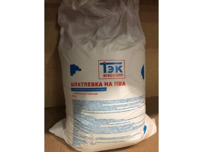Шпатлевка на основе ПВА ТЭК полимерная 15кг (42шт/пал) - фото в Миди Лтд Изображение товара Шпатлевка на основе ПВА ТЭК полимерная 15кг (42шт/пал) в Миди Лтд